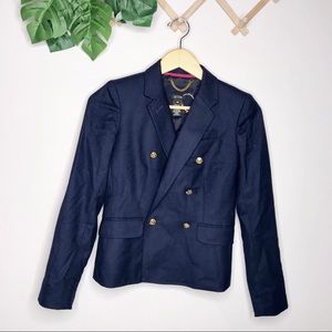 J Crew wool 00 navy blazer jacket gold buttons